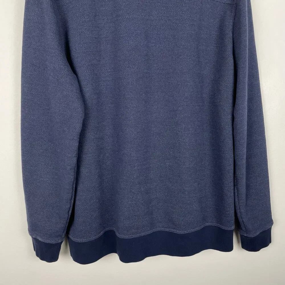 Banana Republic Sweater Jacket Mens XL Navy Blue Funnel Neck Zip Up Sweatshirt
